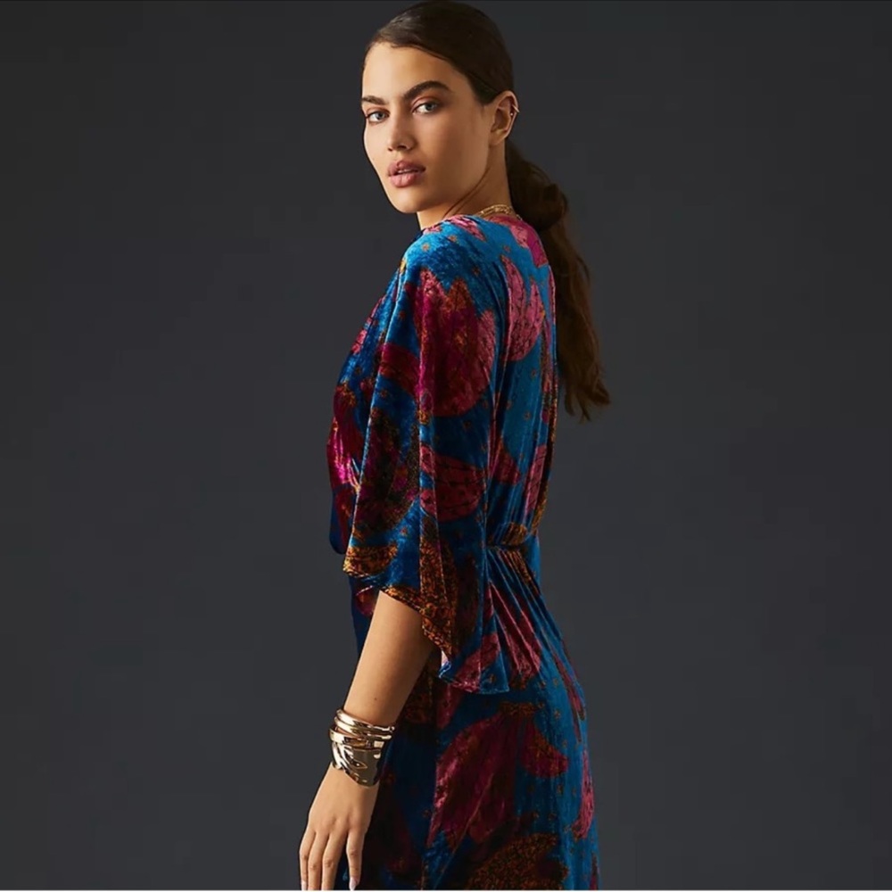Velour FarmRio Anthropologie midi dress - Picture 8 of 15